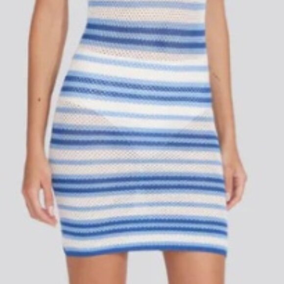 SOLID & STRIPED Kimberly Mini Dress Marina Blue Stripe SZ M - NWT - Picture 4 of 11